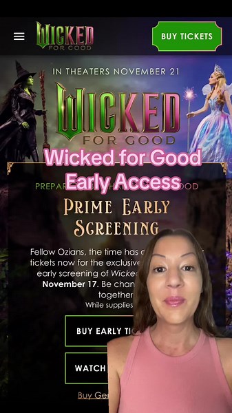 It’s finally happening 😭💚 Wicked is getting early access tickets through Amazon Prime AMC! #WickedMovie #wickedforgood #amc #amazonprime #jamiesdailydeals