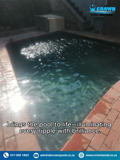 ✨ Luxury, Reimagined in Umbilo Introducing a bold new statement by Crown Pools—where elegance meets engineering. This charcoal-gray marble plaster finish isn’t just stunning—it’s sculpted to impress. 💧 Beneath the surface: seamless underground piping for lasting performance. 🌙 By night: LED brilliance transforms every ripple into a spectacle. Crown Pools — Precision. Style. Excellence—delivered. 📍 Durban, KwaZulu-Natal 📞 031 065 1863 | 062 788 0349 📧 admin@crownpools.co.za #CrownPoolService