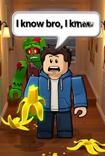 YO BRO ZOMBIES COMING AND YOU'RE EATING BANANAS?! 🤯🍌🧟‍♂️ #robloxsdoors #robloxanimation #roblox