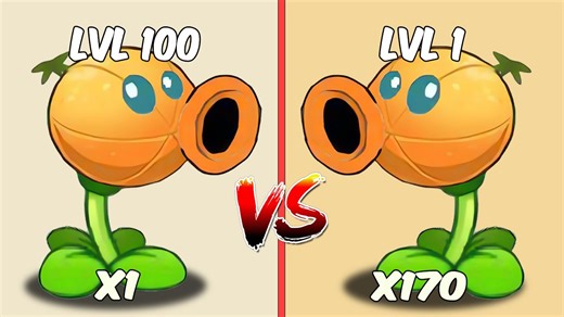PvZ 2——170 株 1 级植物 VS 1 株 100 级植物——所有植物 对战 15 级机器铁桶僵尸