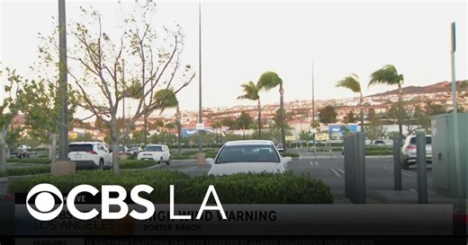 Santa Ana winds bring strong gusts in Porter Ranch on Saturday