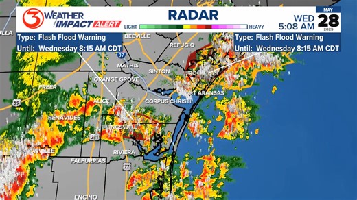 151K views · 387 reactions | 5:51AM Radar: Flash Flood Warnings in effect until 8:15 AM between Kingsville and Chapman Ranch, and Rockport and Seadrift. Use caution driving in these areas. Remember to turn around and don't drown. Watch Live: https://www.kiiitv.com/watch?utm_medium=social&utm_source=facebook_KIII_3_News | KIII 3 News | Facebook