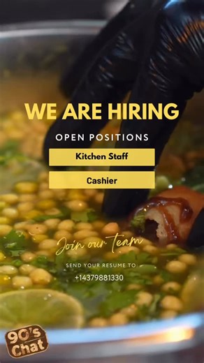 90's chat ( Best Indian Street Food Outlet) on Instagram: "📢 WE ARE HIRING! – 90s Chat Food Outlet Positions Available: 👉 Front Cashier 👉 Kitchen Staff Location: 📍 Unit 72, 6181 Mayfield Rd, Brampton Contact: 📞 437-988-1330 How to Apply: ➡️ Please visit the store in person for application. ➡️ Interviews on the spot (3 PM – 9 PM)"