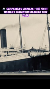 🚢 Carpathia’s Arrival: The Night Titanic’s Survivors Reached New York On April 18, 1912, the RMS Carpathia arrived at Pier 54 in New York City, carrying 705 survivors from the RMS Titanic disaster. After rescuing survivors in the freezing North Atlantic on April 15, Captain Arthur Rostron pushed Carpathia at full speed through dangerous ice fields to bring them safely to shore. Families waited in tears, not knowing who had survived. This marked the emotional end of the Titanic tragedy for the w