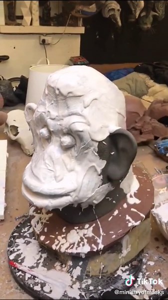 Sculpting Vintage Clay Masks in the Artist Studio