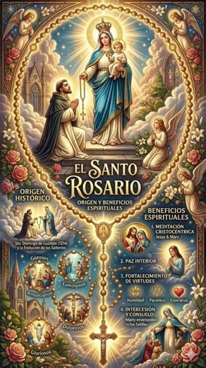 El Santo Rosario: Origen y Beneficios #iglesiacatólica #doctrinacatolica