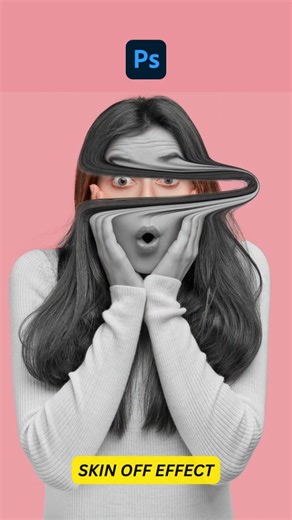 😱 Create Skin Off Effect in Photoshop | Realistic Horror Manipulation #designhacklab_fx