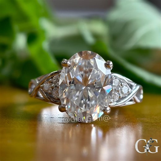 Oval Moissanite Ring - Celtic Engagement Ring - Infinity Art Nouveau Vintage Inspired Ring - Solitaire Rings - Etsy