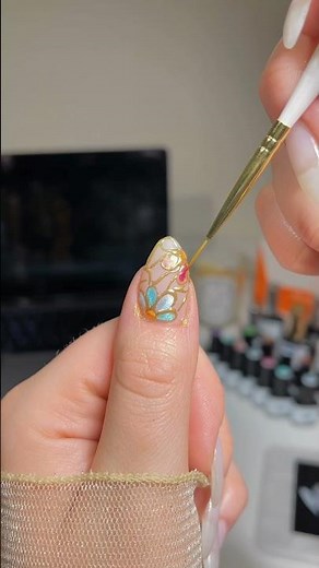 ASMR STAINED GLASS NAIL TUTORIAL 🌷🪞#nails #shorts #asmr