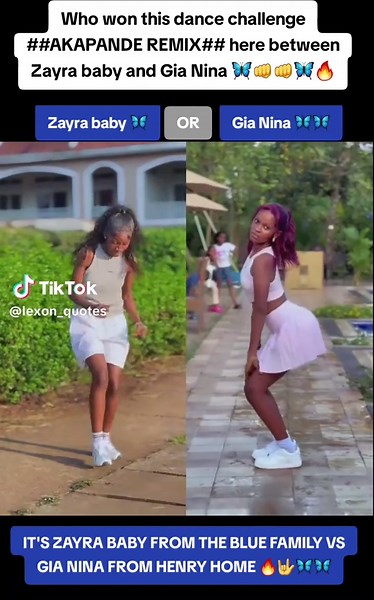 Zayra baby vs Gia Nina who won this challenge #zayrababy2 #alienskinug #fangoneforest #kampala_tiktokers #foryoupagе