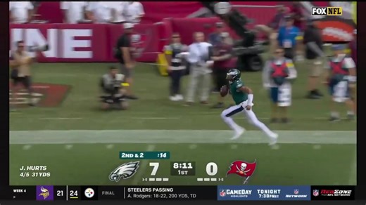 Jalen Hurts takes off and almost gets to the end zone | Live from the Bench