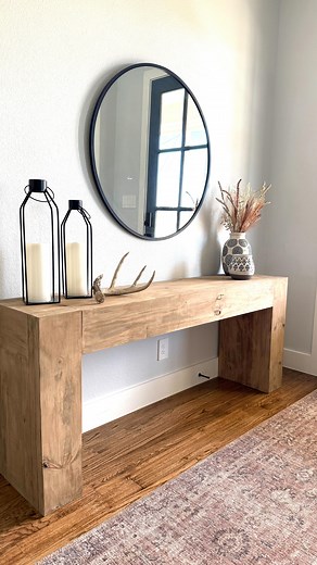 New video and free plans 🙌🏻 We built this DIY Modern Console with just a few tools and under $60 in lumber 😱 Get the free plans and how-to video now! Link in our profile! #kreg #diy #homemade | Shanty2Chic