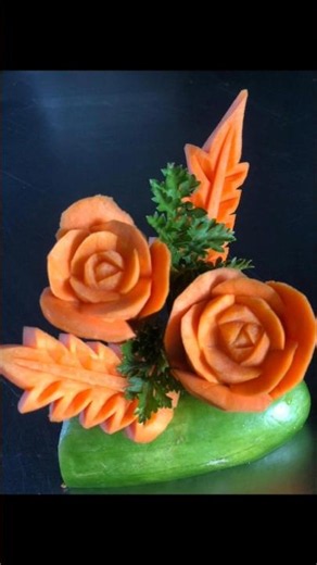 Easy Carrot Rose Carving Arrangement | Beautiful Vegetable Art 🌹🥕