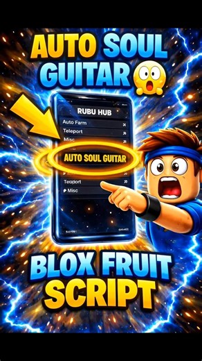 AUTO SOUL GUITAR 😱 RUBU HUB OP SCRIPT! #shorts #robloxexecutor #roblox #bloxfruit #autofarm #pvphack