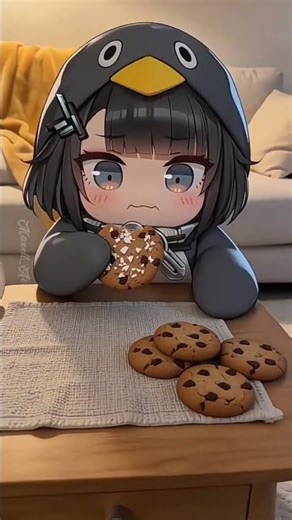 #gugugaga #chibi 🍪 Cup Challenge, Cookies! 🐧 #shorts #aivideo