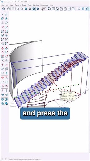 Trying to model curved stairs by drawing every single tread and riser manually is a recipe for a hea