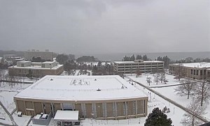 ❄️ The lake effect snow machine is cranking downwind of Lake Ontario today (12/15). Check out this timelapse of a lake effect squall moving ashore in Oswego, NY this morning. The area is under a Lake Effect Snow Warning for 8-12 inches of snow through Tuesday afternoon. | Great Lakes Weather & Climate