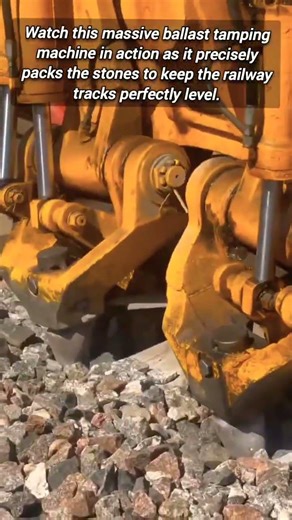 Heavy Duty Ballast Tamping Machine Working On Railway Tracks
