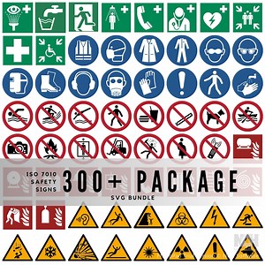 ISO 7010 Safety Signs SVG Bundle: 300  Hazard Symbols (digital Download - Etsy