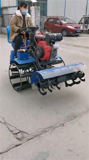 Four-wheel drive paddy field rotary tiller rice field beater #farmingmachines