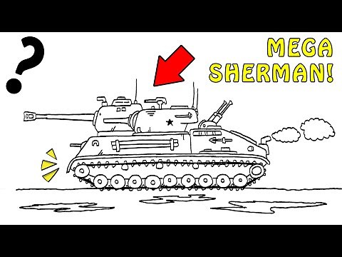 How to Draw a Big Tank - Mega Sherman | Tank Drawing