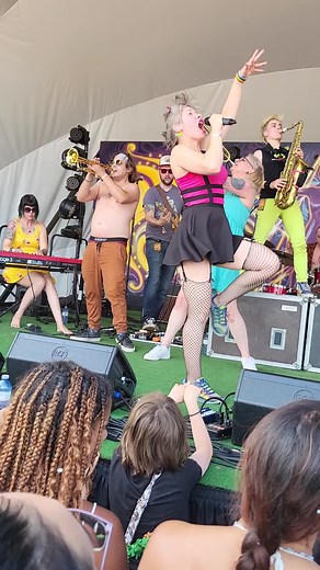 Live Outdoor Music Performance with Engaging Singer