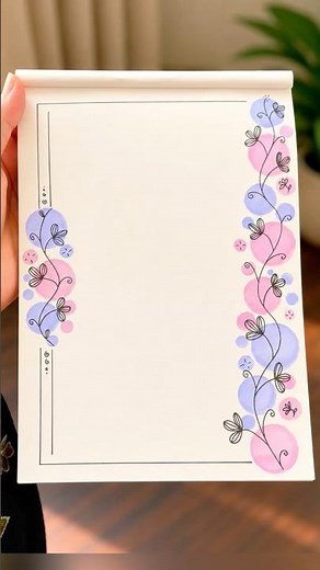 Simple Floral Page Border Design for Journals, Projects & Assignment Front Pages #diy #ytshorts #art