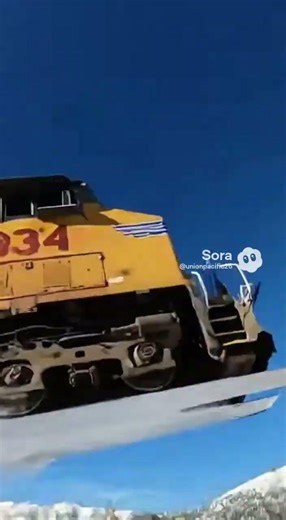 UP SD70M performs tricks at snow.