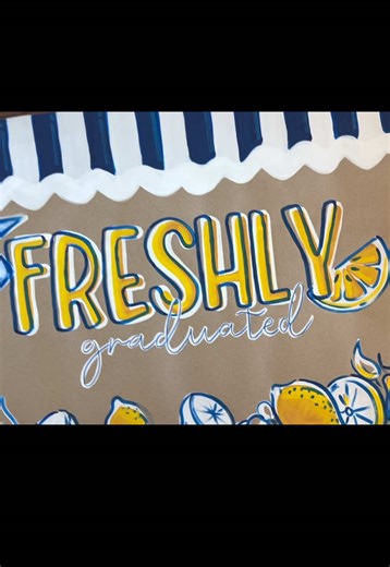 Love this theme for graduation party, greate for drink station sign. #freshlygraduated #graduationbanner #paintedbanner #grad #graduationparty