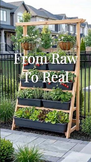 Vertical Garden Build for Small Backyard | DIY Herb, Lettuce & Strawberry Planter #outdoorliving