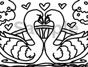 Romantic Swan Coloring Page | Heart-shaped Swan Printable | Instant Download - Etsy Canada
