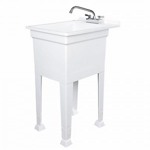 UTILITYSINKS 18 x 24” Freestanding Utility Sink with Swing Faucet & Quick Connect Drain
