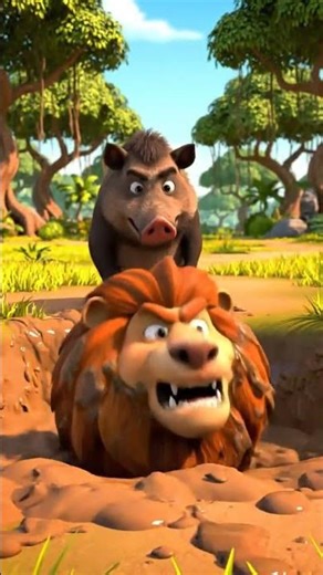 Clever Boar Traps Angry Lion | Funny Jungle Short 😂