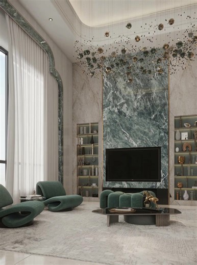 ⁨\tتكوين يجمع بين الحجر الطبيعي، والإضاءة الناعمة، والتصميم النحتي. فخامة تُصنع من خلال التفاصيل — حيث يلتقي تصميم المجلس العصري، وملامس الرخام الطبيعي، والإضاءة المعمارية ليشكلوا تجربة معيشة راقية ومتوازنة. تعبير خالد عن الفخامة في التصميم الداخلي في الدوحة، قطر، صُمّم بدقة وتوازن وأناقة A composition of natural stone, soft light, and sculptural design. Luxury created through detail — where modern majlis interior design, natural marble textures, and architectural lighting come together to shape