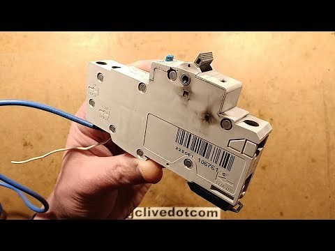 Totally exploded Hager RCBO (RCD/GFI with overcurrent trip)