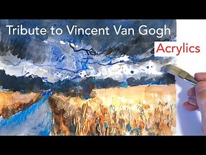 Expressionist Landscape in Acrylics Inspired by Vincent Van Gogh