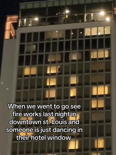 Enjoying New Year's Fireworks in Downtown St. Louis