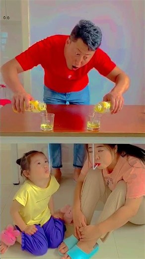 little girl and her mother prank with her father,, #funny #memes #comedy #riddles