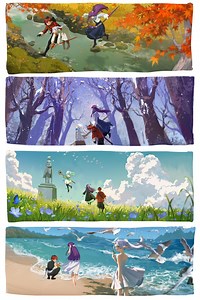 Frieren Beyond Journey’s End Art Print 4 Seasons Anime Poster 11x17” Seasonal Fantasy Wall Art Anime Landscape Print, Sou Sou No Frieren - Etsy