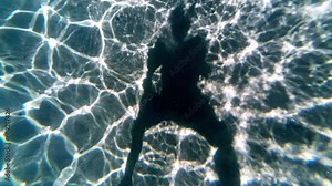 Unconscious person under water when swimming