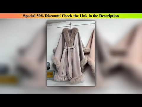 Unboxing New Winter Fur Coat Natural Real Fox Fur Collar Long Cashmere Wool Woolen Women Jacket Lux