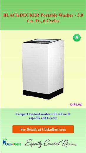 BLACKDECKER Portable Washer - 3.0 Cu. Ft., 6 Cycles