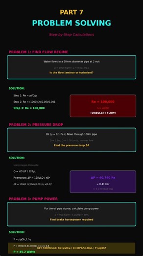 Fluid Mechanics Made Simple: 3 Powerful Flow Problems Solved Step-by-Step. #mechanicalengineering