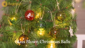 Brightown Glass Ornaments for Christmas Tree, 6 Packs Hand-Crafted Blown Glass Christmas Ball Ornaments, Vintage Christmas Decoration Gifts for Office Coworkers Staff Family Grandma