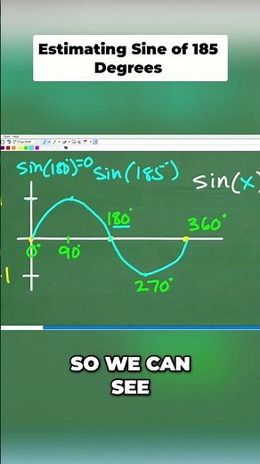 Estimate Sine of 185 Degrees Quick Math Trick! #math #maths #trigonometry #sat #actmath #gmat #gre