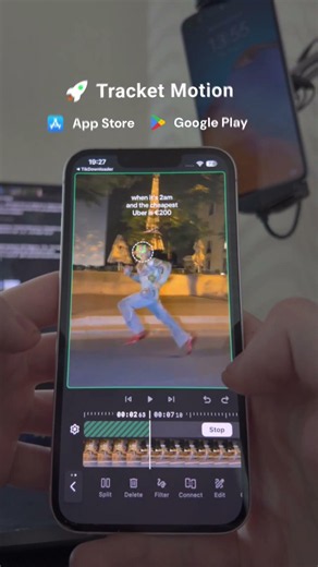 Testing my motion tracking video editing app using video from: addismiller TikTok