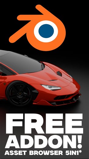 FREE BLENDER ADDON ! ASSET BROWSER PRO #3dmodeling #blender #blender3d #free #freeblenderaddon