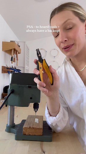 update: after a few hours my drill press magically works again??? so dramatic of it to not work when i needed to use it #jewelrymaking #handmadejewelry #drillpress