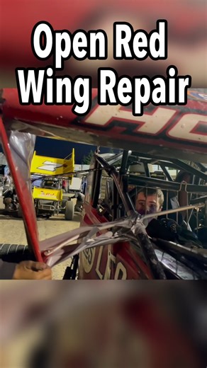 Carly with the Open Red Wing Repair after a rock took out our Right Side Panel.... | Tanner Holmes