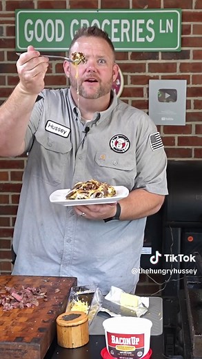 Smashed and loaded baked potatoes. Full video on YouTube. @Blackstone Griddles